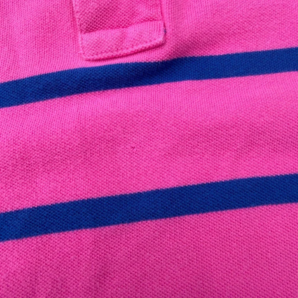 Polo Ralph Lauren Polo Shirt Mens XL Pink Blue Striped Cotton Preppy Classic